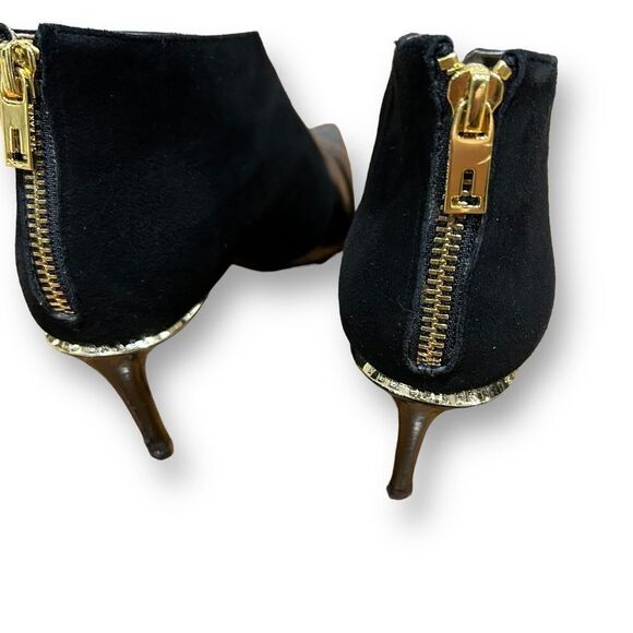 Ted Baker Hainns Suede Leather and Gold Heeled Pointed Toe Ankle Shoe Boots - Picture 10 of 16